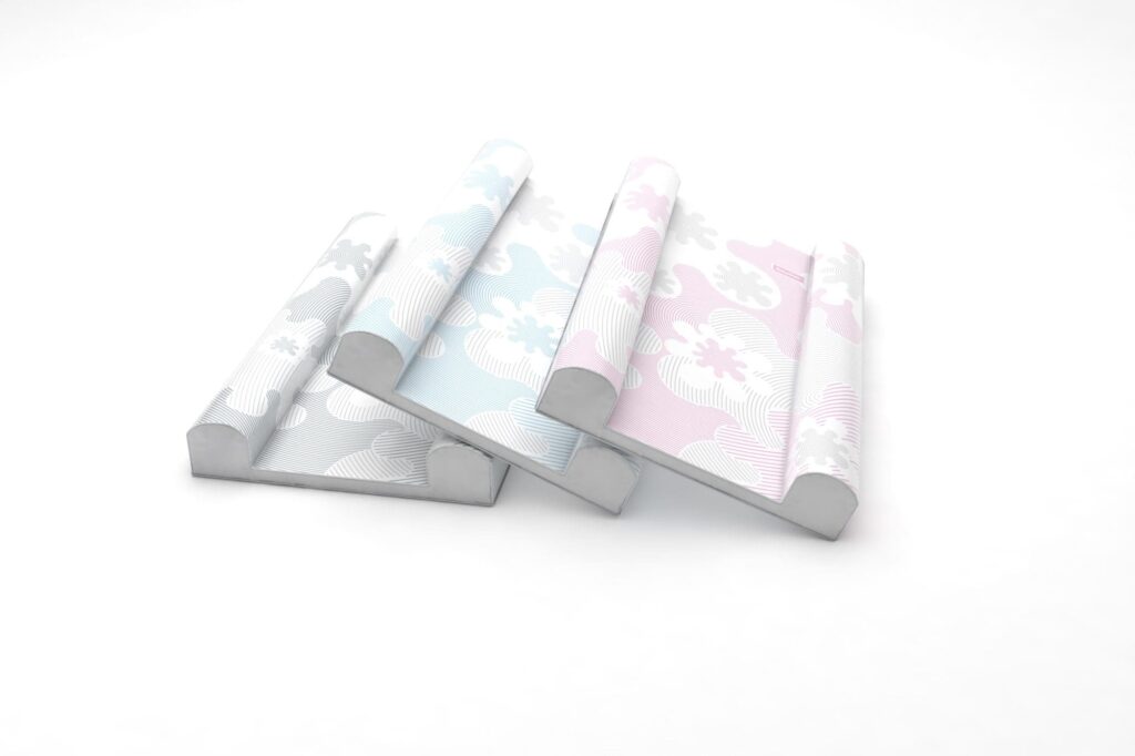 BabyDam supersnug baby changing mats come in Grey, Blue, Pink and Lemon