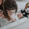 SuperSnug Baby Changing Mat Award Winning Grey baby laying