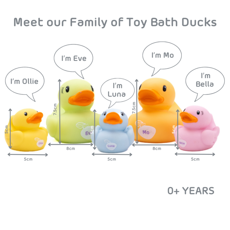 Baby Bath Toy Ducks measurements