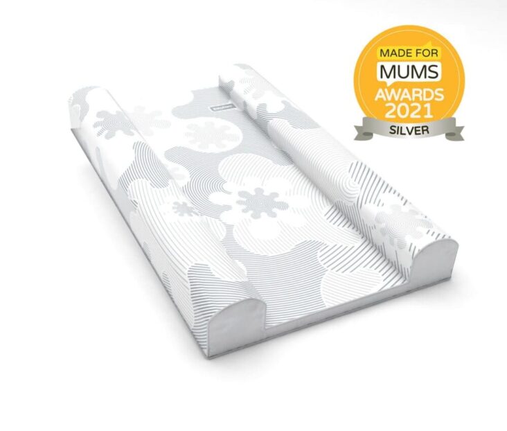 BabyDam Anti Roll Baby Changing Mat in Grey. SuperSnug anti-roll change mat was a Made for Mums Silver Award winner