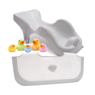 newborn baby bath time bundle warmwave bath support, bathwater barrier and ducks