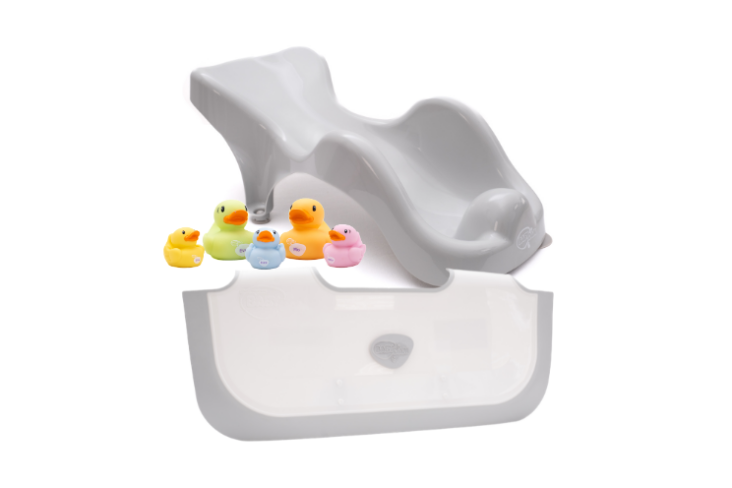 newborn baby bath time bundle warmwave bath support, bathwater barrier and ducks