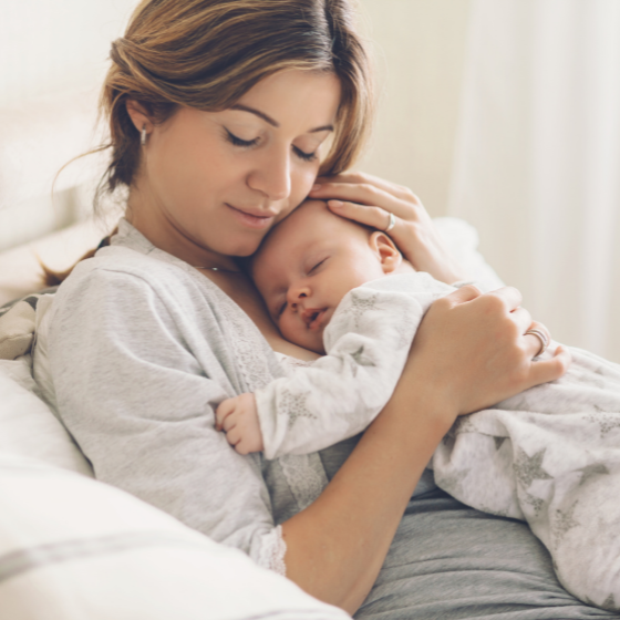 newborn baby with mum